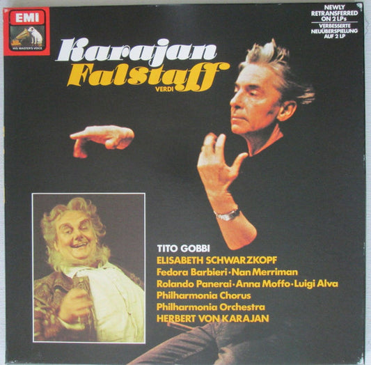 Verdi Philharmonia Orchestra And Chorus Herbert von Karajan – Falstaff - 2 LP Set - 1981-Classical, Stage & Screen Style: Romantic, Opera (Vinyl) NM