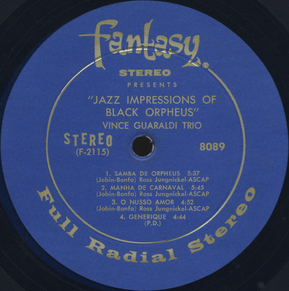 Vince Guaraldi Trio – Jazz Impressions Of Black Orpheus 1962-Latin jazz (Rare  Blue Transparent Vinyl)