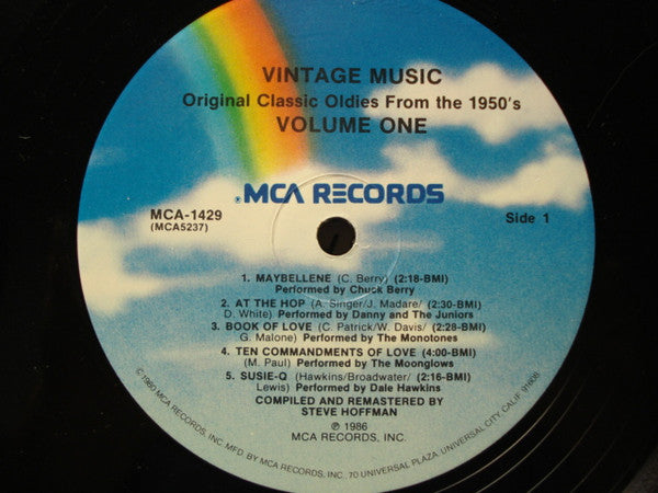 Vintage Music Volume One 1986 Doo Wop, Rock & Roll (vinyl)