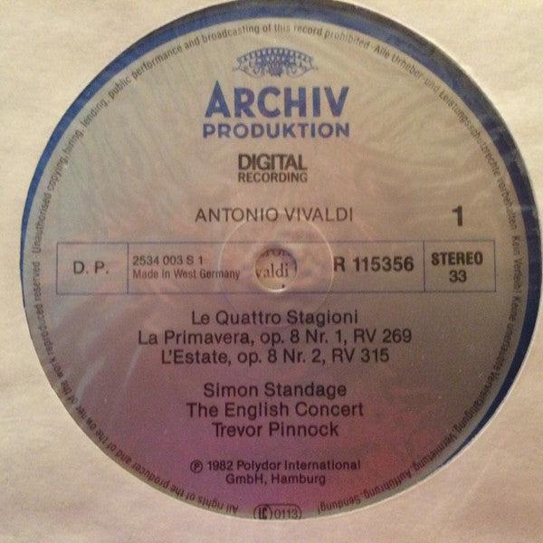 Vivaldi The English Concert, Simon Standage, Trevor Pinnock – The Four Seasons -Classical Style: Baroque 1982 (Vinyl)