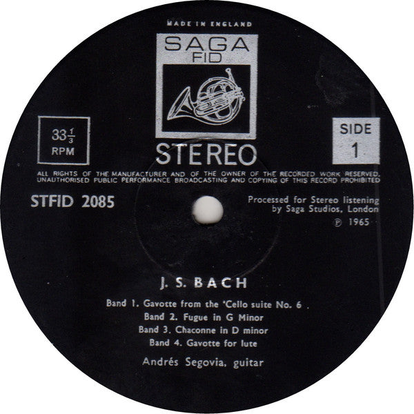 Waldemar Döhling and Christopher Wood – Segovia & Bach 1967 - Classical (UK Import Vinyl)