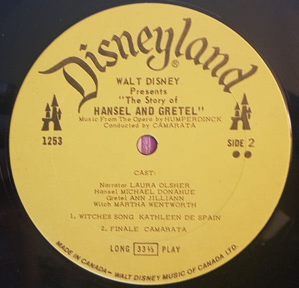 Walt Disney Presents The Story Of Hansel And Gretel - 1964-Non-Music, Children's, Stage & Screen Style: Story, Musical (Vinyl)