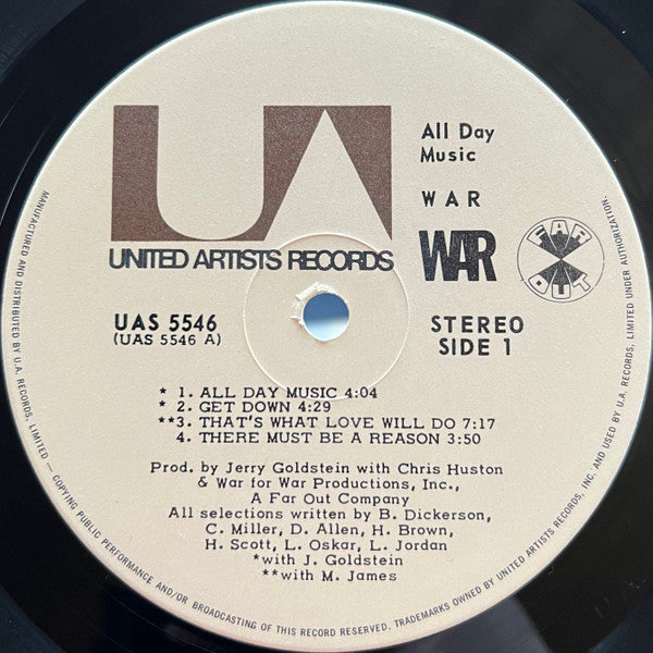 War – All Day Music - Funk / Soul Style: Rhythm & Blues, Funk (Vinyl)