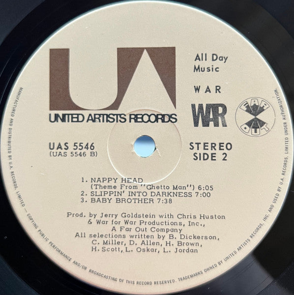 War – All Day Music - Funk / Soul Style: Rhythm & Blues, Funk (Vinyl)