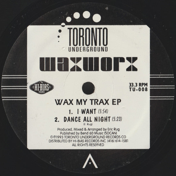 WaxWorx – Wax My Trax EP - 1993-Electronic ,House, Deep House (Vinyl, 12", 33 ⅓ RPM, EP )