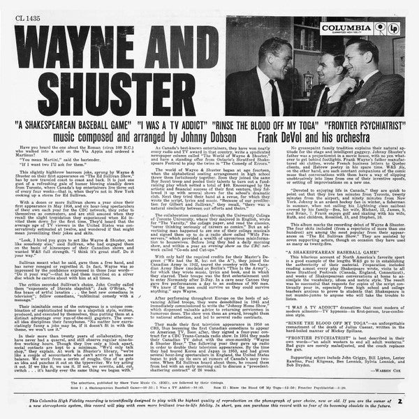 Wayne And Shuster  In Person Comedy Performance - 1960-Non-Music Style: Comedy (Vinyl)