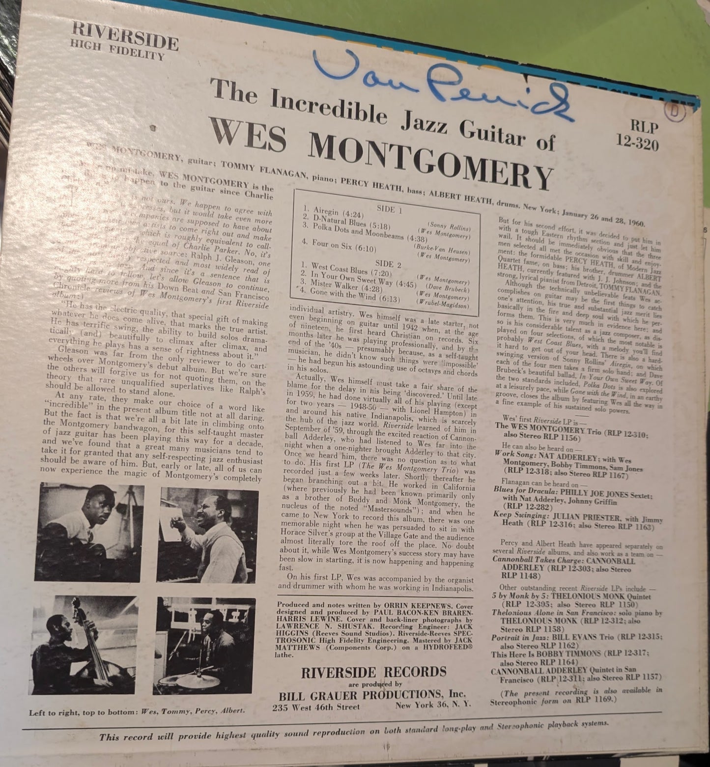 Wes Montgomery – The Incredible Jazz Guitar of Wes Montgomery – 1960 – Hard Bop Guitar Masterpiece -Rare Vinyl