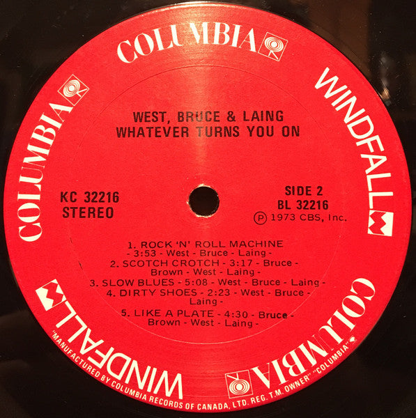 West, Bruce & Laing – Whatever Turns You On 1973Rock Style: Classic Rock (Vinyl)