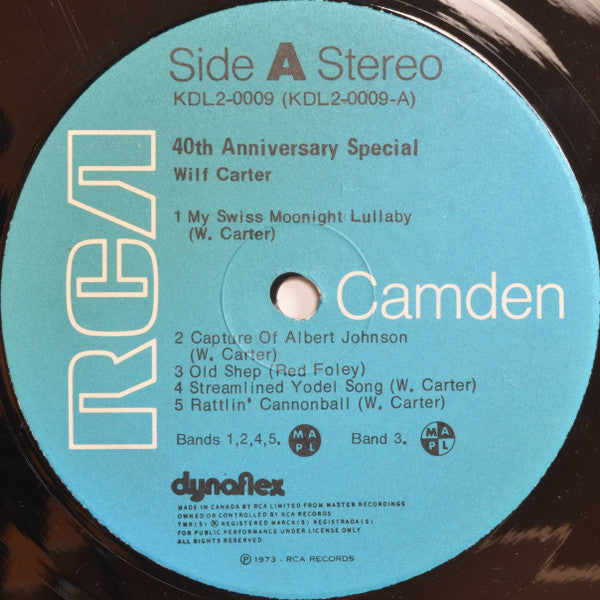 WILF CARTER – 40th Anniversary Special  1973, Country/Western 2LP Compilation (vinyl)