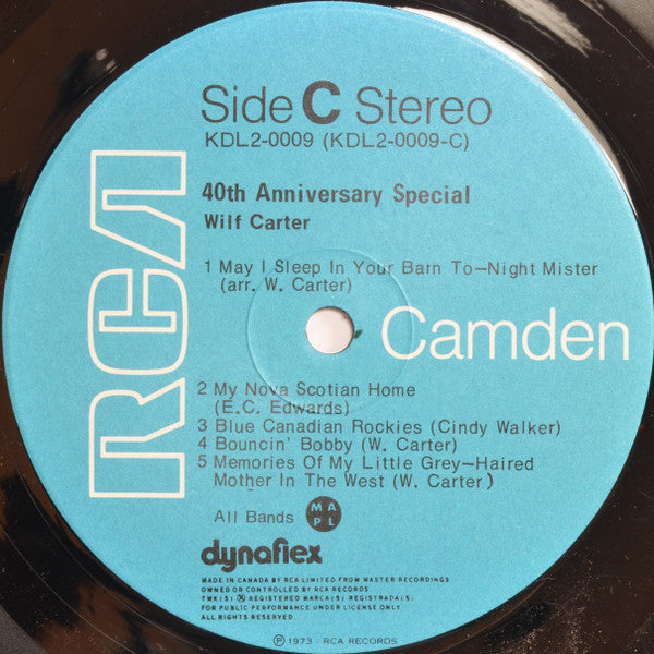 WILF CARTER – 40th Anniversary Special  1973, Country/Western 2LP Compilation (vinyl)