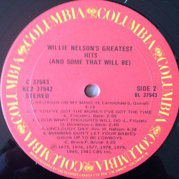 Willie Nelson Greatest Hits (& Some That Will Be)  2lps - 1981-Folk, World, & Country Style: Country (Vinyl)