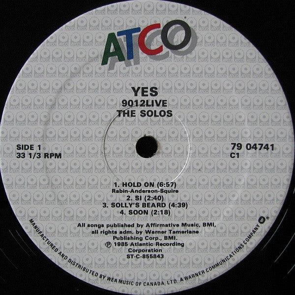 Yes – 9012LIVE: The Solos – 1985 – Progressive Rock / Live Performance