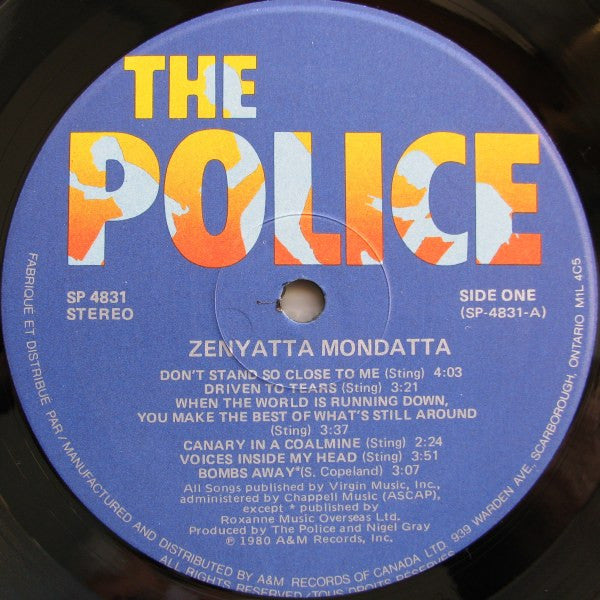 Police - Zenyatta Mondatta- 1980 Rock (vinyl)Police - Zenyatta Mondatta- 1980 Rock (vinyl)