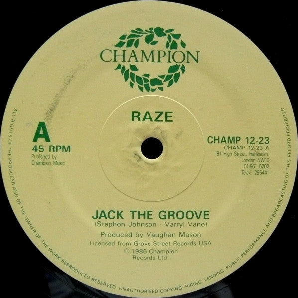 Raze – Jack The Groove – 1986 – House (vinyl lp)