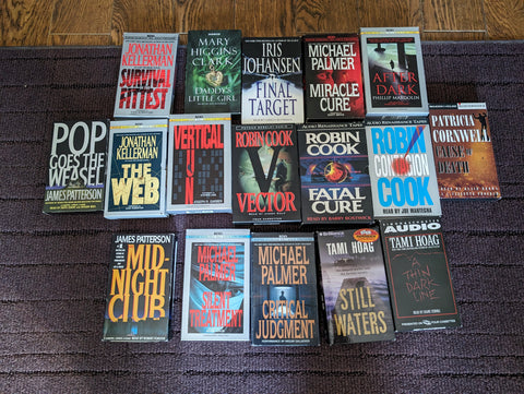 17 Audio Book Tapes - Robin Cook , Michael Palmer, James Patterson ++ Lot # 1