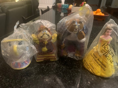 Vintage Lot Of (4) BEAUTY and the BEAST Toy Figures , McDonald's NEW