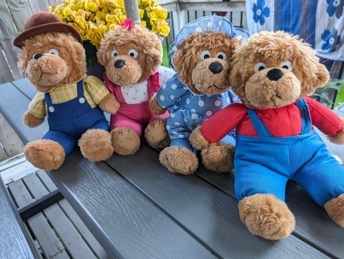 4 Berenstein Bears Family Plush Set Papa , Mama , Sister , Brother (Great Shape)