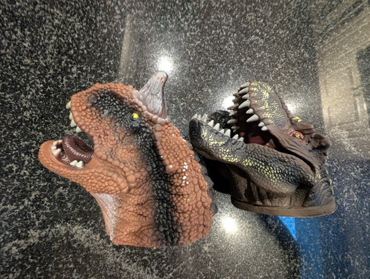 2 DINOSAUR Hand Puppets - One Price - Lot #5