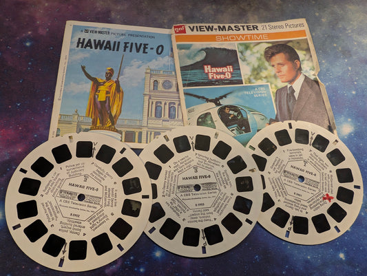 HAWAII FIVE-O 3 REELS &amp; BOOKLET 1973 GAF VIEWMASTER B 590