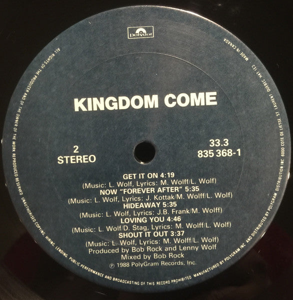 Kingdom Come ‎– Kingdom Come -1988- Hard Rock, Heavy Metal (Vinyl) NEAR MINT