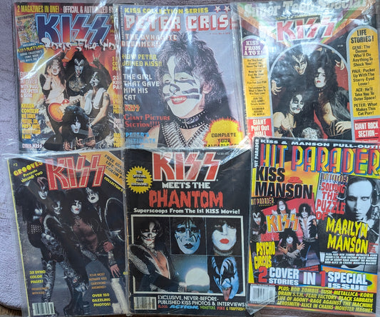 6 Kiss Magazines - In great shape ! And hard To find !