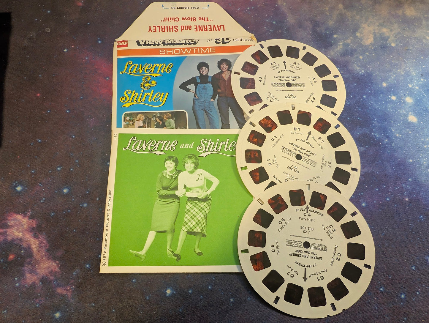 Vintage GAF View Master LAVERNE & SHIRLEY reel set VIEWMASTER Happy Days J 20 tv