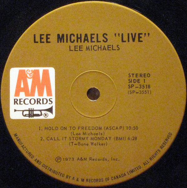 Lee Michaels – Live - 1973 	Rock Style: Classic Rock - 2 lps (Vinyl)