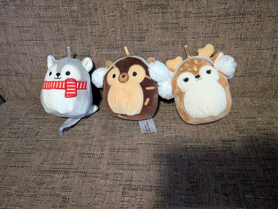 3 Winter  Squishmallows Mini - 4 Inch Soft Mini Plush