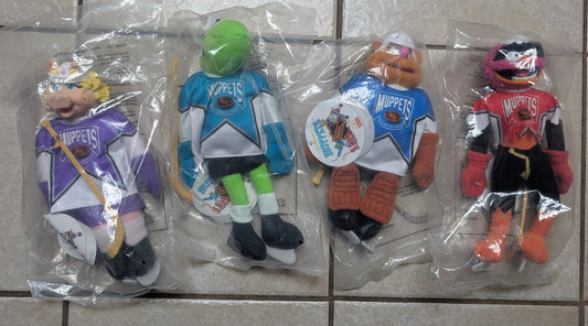 4 VINTAGE 1995 MUPPETS NHL HOCKEY 12" PLUSH NIP