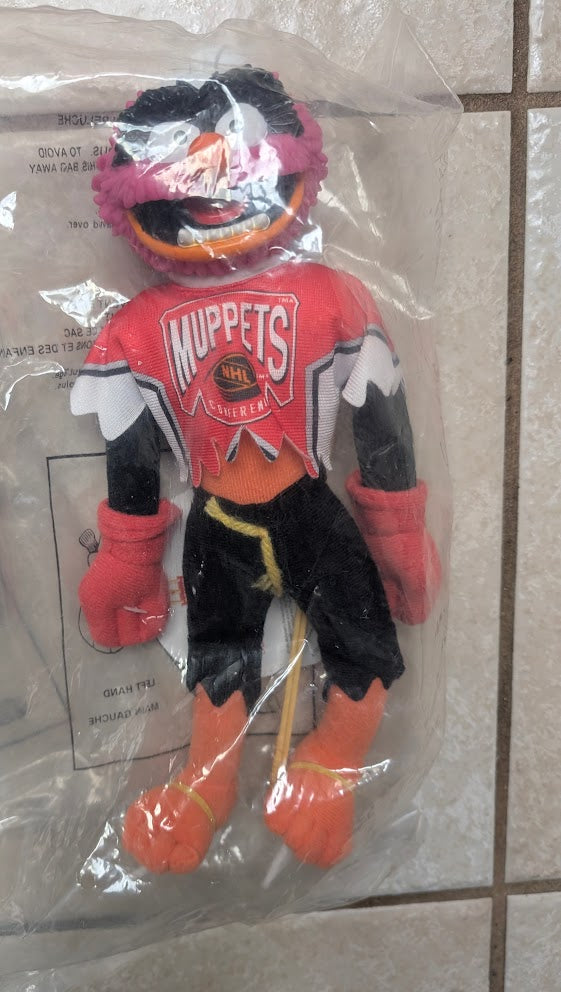 4 VINTAGE 1995 MUPPETS NHL HOCKEY 12" PLUSH NIP