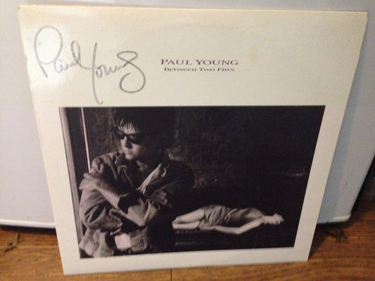 Paul Young - Between Two Fires -  Autographed Copy - 1986- pop rock (vinyl)