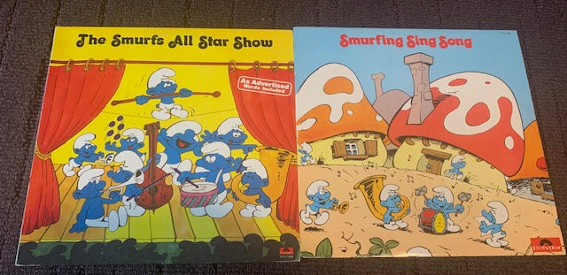 2 GREAT SMURF ALBUMS - Sold As A Lot  good shape