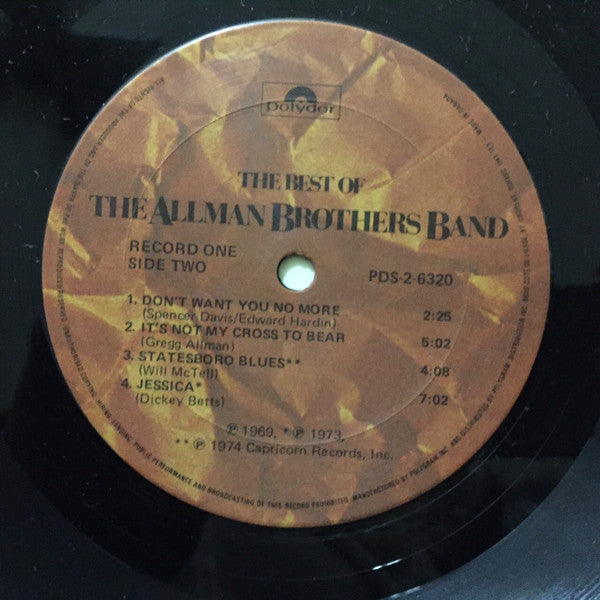 The Allman Brothers Band – The Best Of The Allman Brothers Band - 2lps - 1981-	Blues Rock (Vinyl)