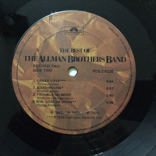 The Allman Brothers Band – The Best Of The Allman Brothers Band - 2lps - 1981-	Blues Rock (Vinyl)