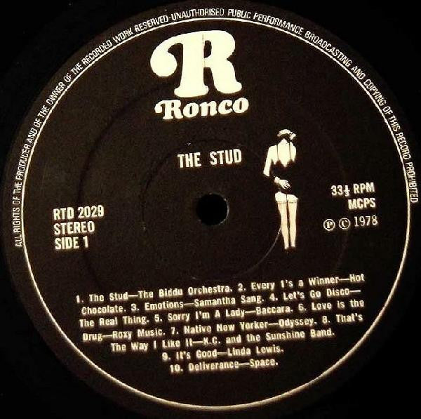 The Stud-1978- Electronic, Rock, Funk / Soul, Stage & Screen ,Soundtrack, Disco (UK Vinyl)