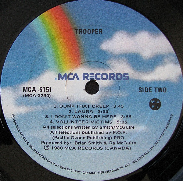 TROOPER – Trooper 1975, Canadian Rock (vinyl)  Excellent Copy !
