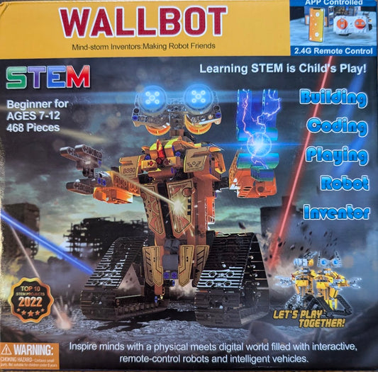 Wallbot Robot Kit STEM App/Remote Controlled Ages 7-12 ( New in the Box)