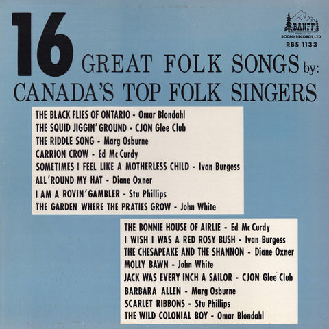 16 Great Folk Songs By Canada's Top Folk Singers (various) Folk, World, & Country -Rare Vinyl