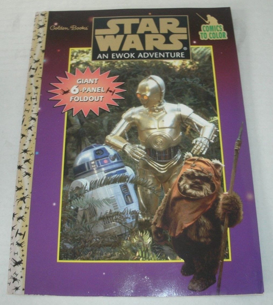 Star Wars An Ewok Adventure Giant 6-Panel Foldout Comics to Color Golden Books