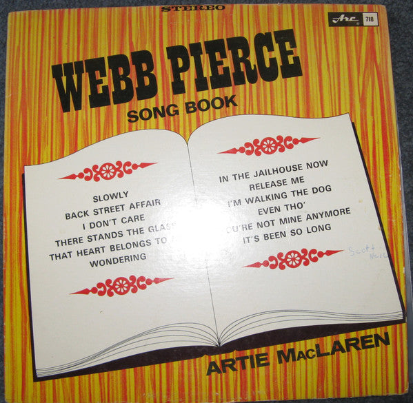 Artie MacLaren ‎– Webb Pierce Song Book - Folk, World, & Country (vinyl)