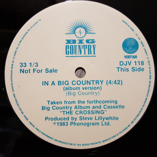 Big Country – In A Big Country -1983-pop rock - Vinyl, 12", Promo, 33 ⅓ RPM