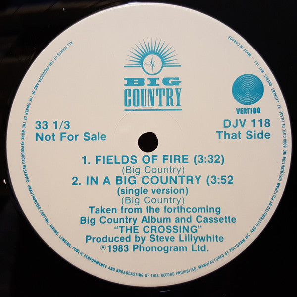 Big Country In A Big Country 1983 pop rock Vinyl 12