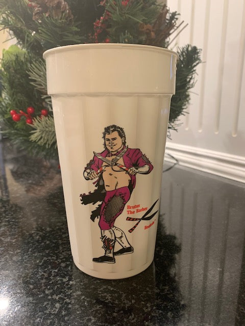 Vintage 1989 WWF "Brutus The Barber Beefcake " Drinking Glass TITAN SPORTS Rare
