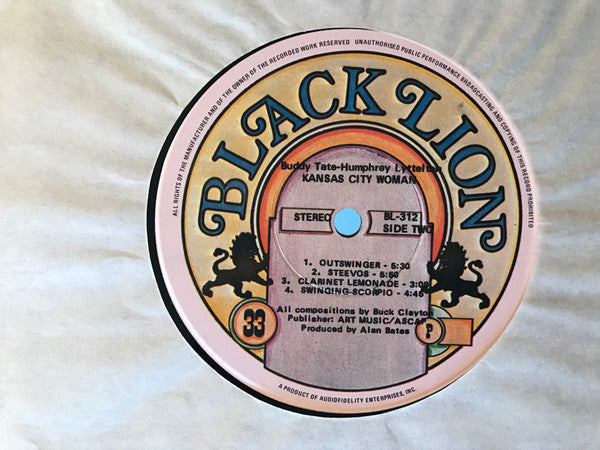 Buddy Tate / Humphrey Lyttelton – Kansas City Woman -1975 jazz ( Clearance Vinyl). NO COVER