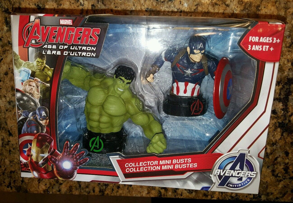 CAPTAIN AMERICA & HULK Mini Busts Avengers Age of Ultron Collectors Mini Busts New