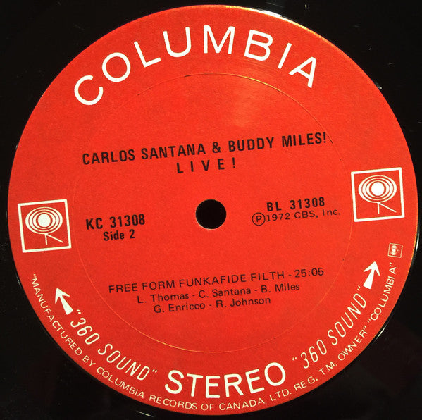 Carlos Santana & Buddy Miles ‎– Carlos Santana & Buddy Miles! Live! - 1972- Fusion, Jazz-Rock, Free Improvisation (vinyl)