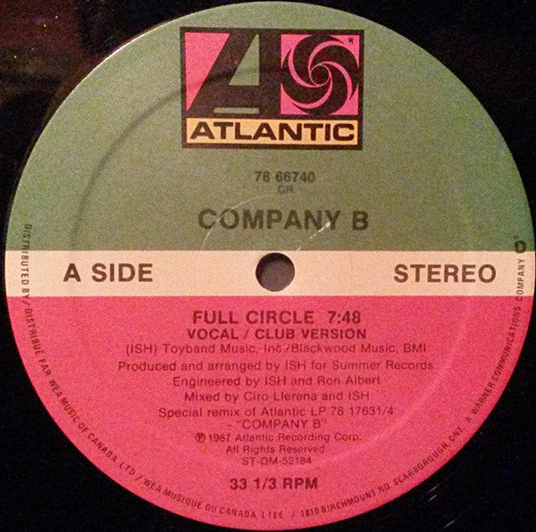Company B ‎– Full Circle -1987 - Electronic Freestyle (vinyl)