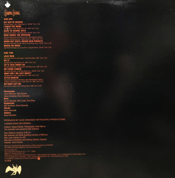 Dave Edmunds ‎– Get It - Rock Style: Rock & Roll, Classic Rock -1977- (vinyl)