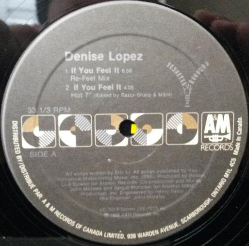 Denise Lopez ‎– If You Feel It -1988 Freestyle (vinyl)