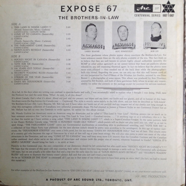 EXPOSE 67 - THE BROTHERS IN LAW - 1967-	Non-Music, Folk, World, & Country Style:Comedy (Vinyl)